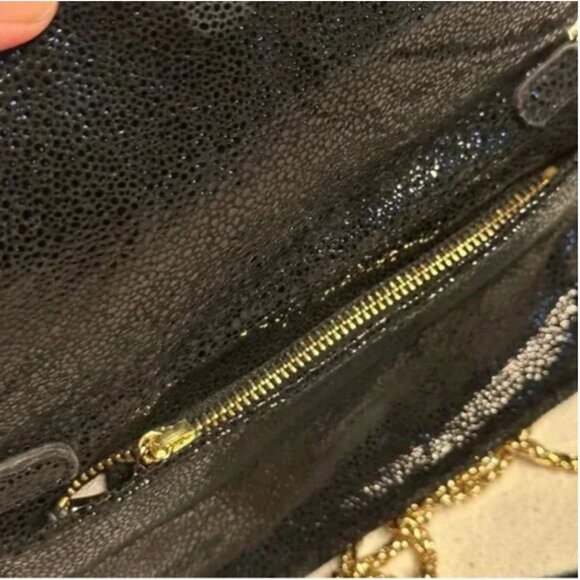 Sorial New York Black Evening Bag with Gold Chain Magnetic Closure - Picture 4 of 10